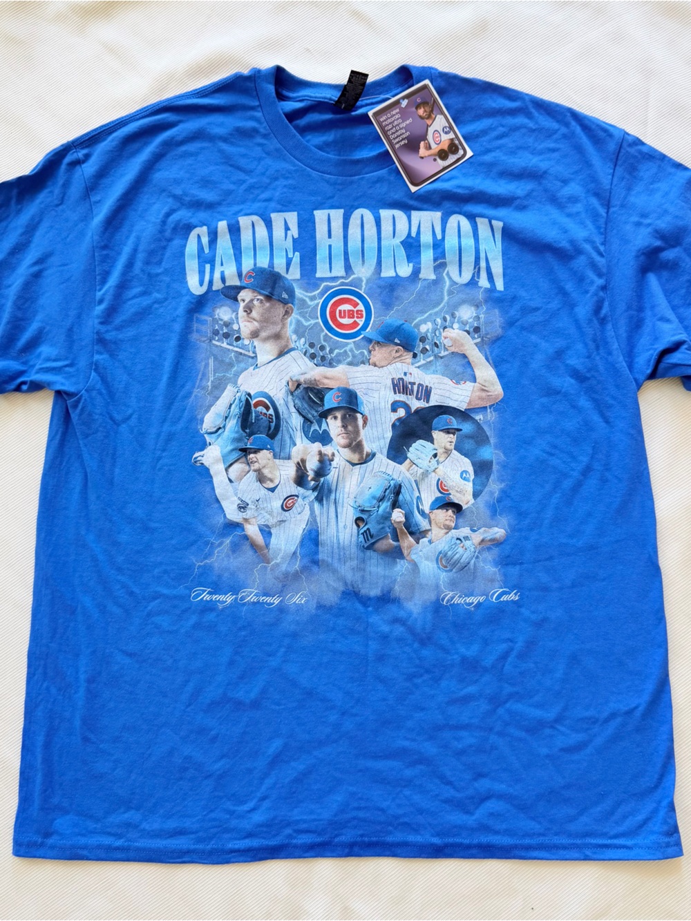 Chicago Cubs Cade Horton T-shirt Cotton Top Crew Tee Blue Red Sport Fan XL